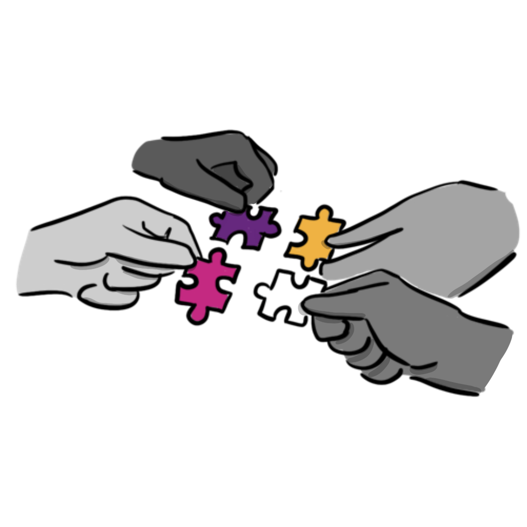 Visual Practitioners Switzerland the professional association for people using visuals in business - four hands connecting puzzle pieces