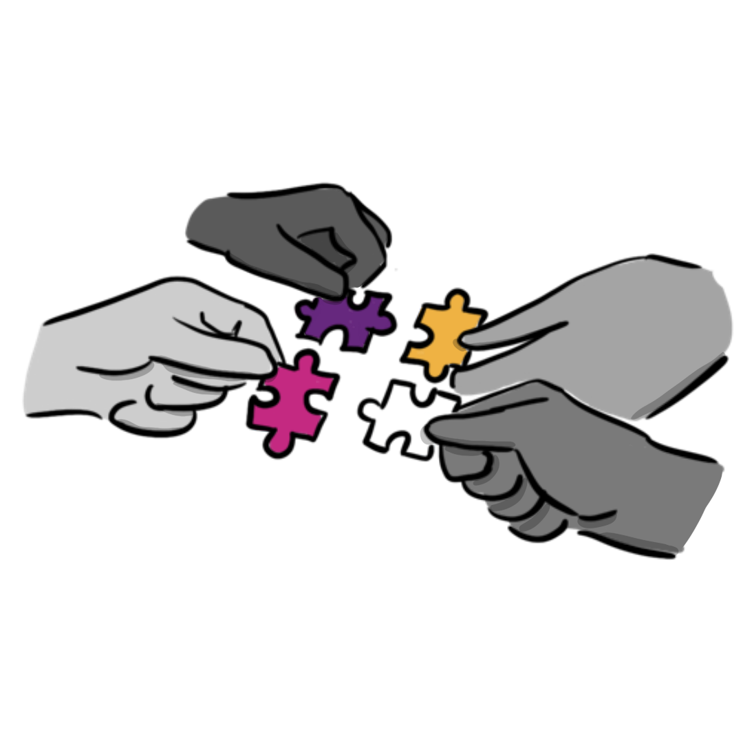Visual Practitioners Switzerland the professional association for people using visuals in business - four hands connecting puzzle pieces